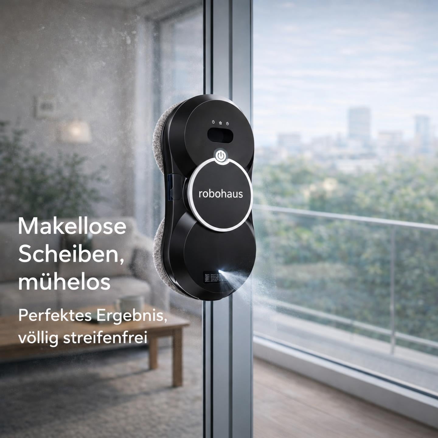 Automatischer Fensterreinigungsroboter Robothaus – Müheloses Reinigen demit integrierter Sprühfunktion