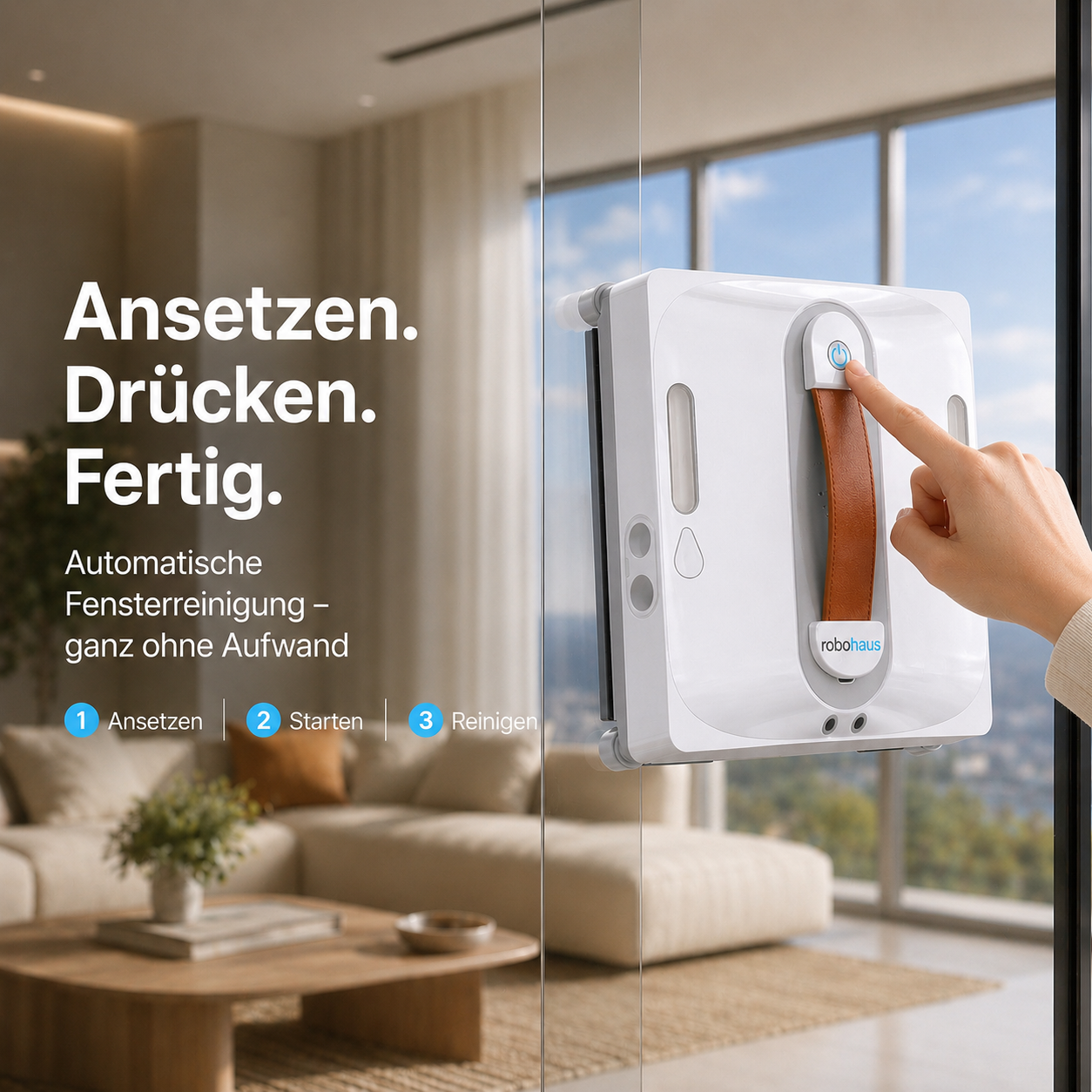 Intelligenter Fensterreinigungsroboter Robothaus – Doppelsprühsystem, Hochleistung