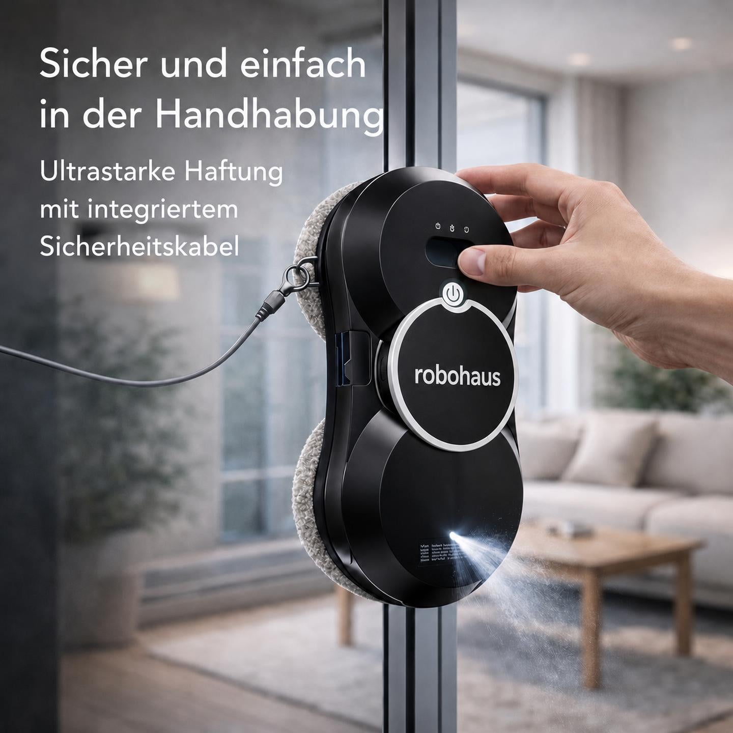 Fensterputzroboter Robohaus Mit Sprühfunktion, streifenfreie Reinigung